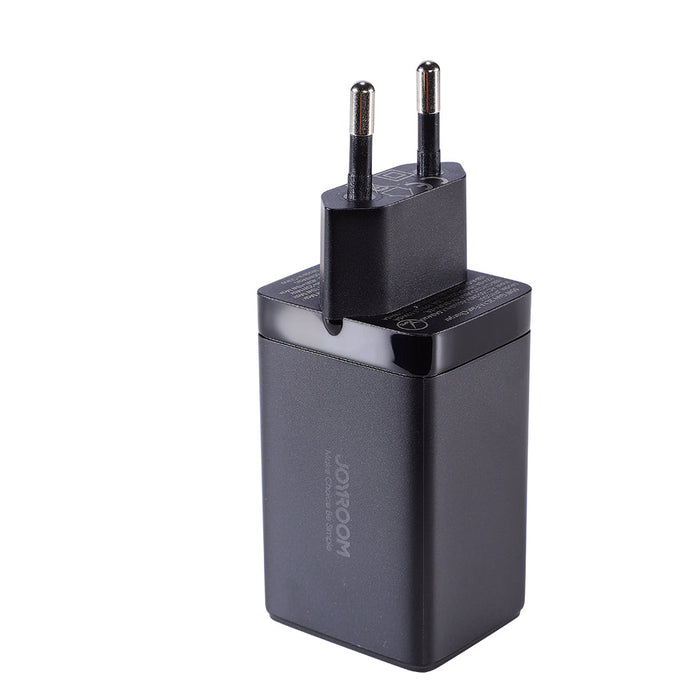 Joyroom fast GaN charger 65W USB-A 2x USB-C black + USB-C - USB-C cable 100W 1.2m (TCG01) - Cell phone USB