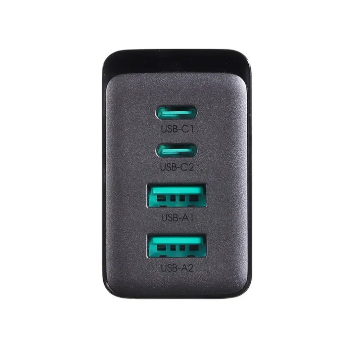 Joyroom GaN charger 67W 4 ports (2x USB 2x USB C) black (TCG02) + USB C - USB C cable 100W 1.2m - Travel