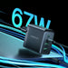 Joyroom GaN charger 67W 4 ports (2x USB 2x USB C) black (TCG02) + USB C - USB C cable 100W 1.2m - Travel
