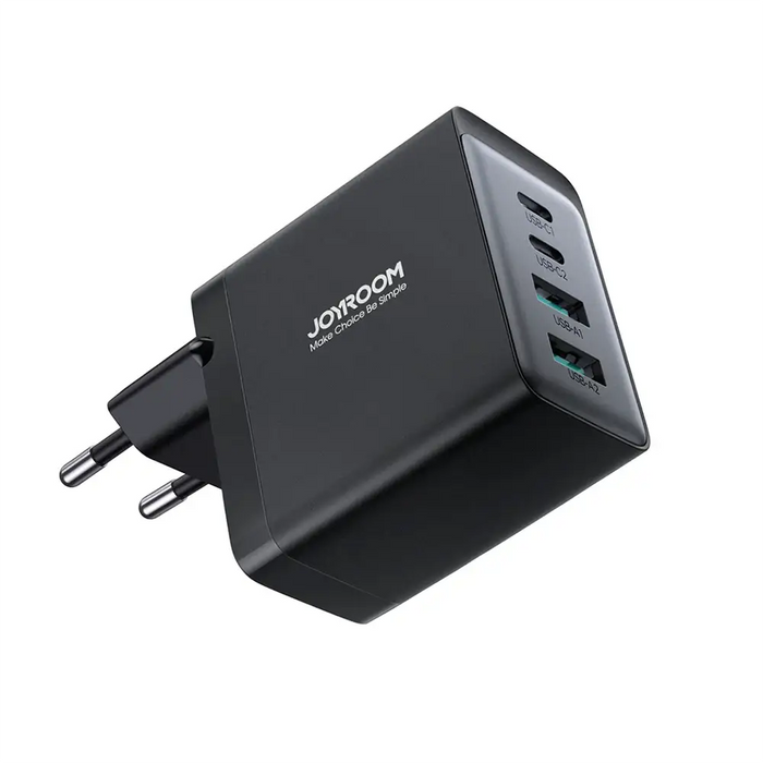 Joyroom GaN charger 67W 4 ports (2x USB 2x USB C) black (TCG02) + USB C - USB C cable 100W 1.2m - Travel