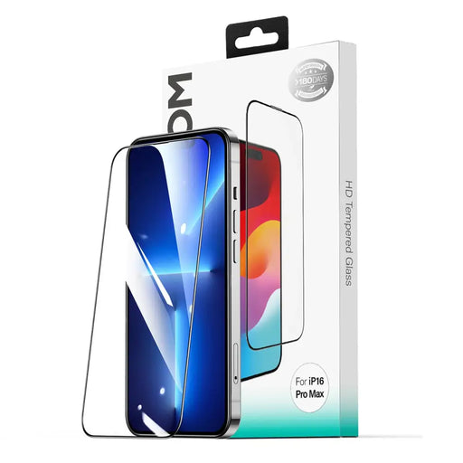 Joyroom JR-MLG0278 2.5D HD Dustproof Tempered Glass with Black Frame for iPhone 15 Plus/16 Plus - Cell phone tempered