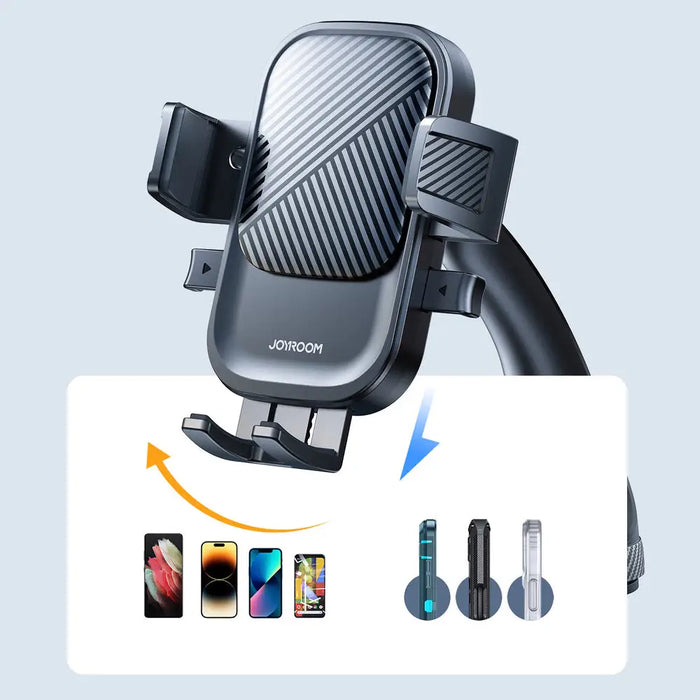 Joyroom JR-OK6 clamp phone holder for glass - black - Cell phone USB charger<<<HurtelXML