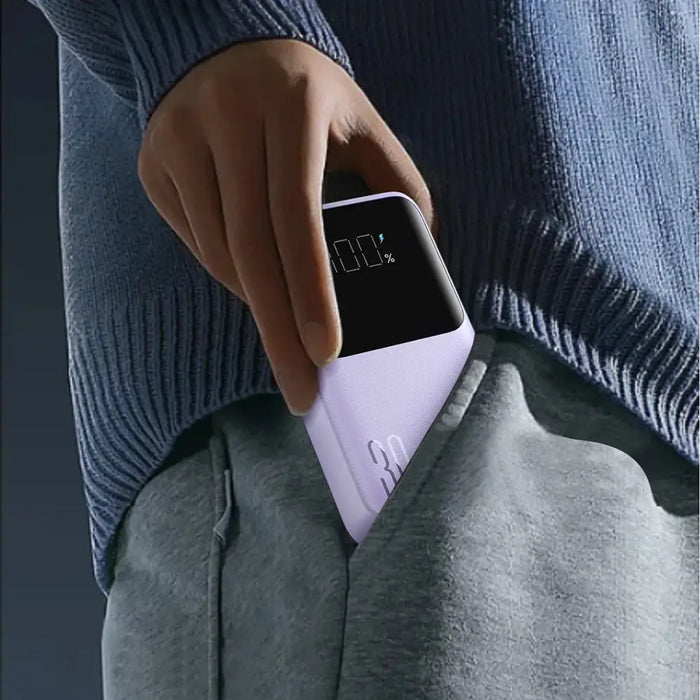 Joyroom JR-PBC06 mini power bank with built-in USB-C / Lightning cables 30W 10000mAh - purple - Powerbanks<<<HurtelXML