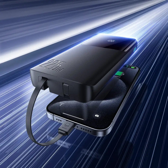 Joyroom JR-PBF19 22.5W 10000mAh Powerbank with Two Built-in Cables - Black - Powerbanks<<<HurtelXML