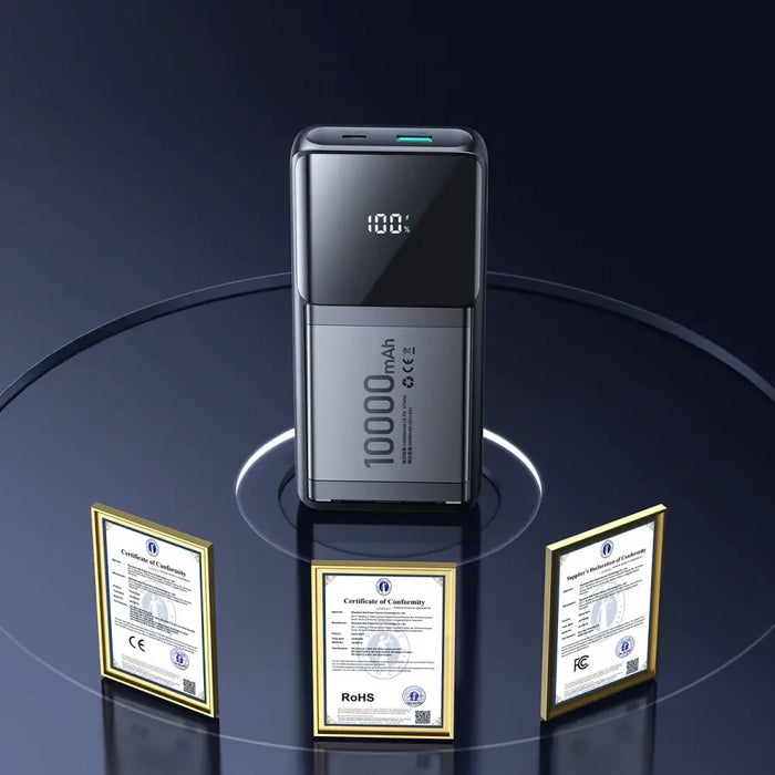 Joyroom JR-PBF19 22.5W 10000mAh Powerbank with Two Built-in Cables - Black - Powerbanks<<<HurtelXML