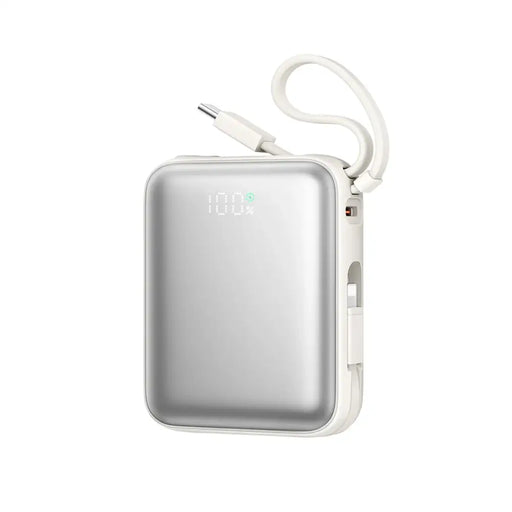 Joyroom JR-PBF27 10000mAh 22.5W Powerbank with Built-in USB-C and Lightning Cables - White - Powerbanks<<<HurtelXML