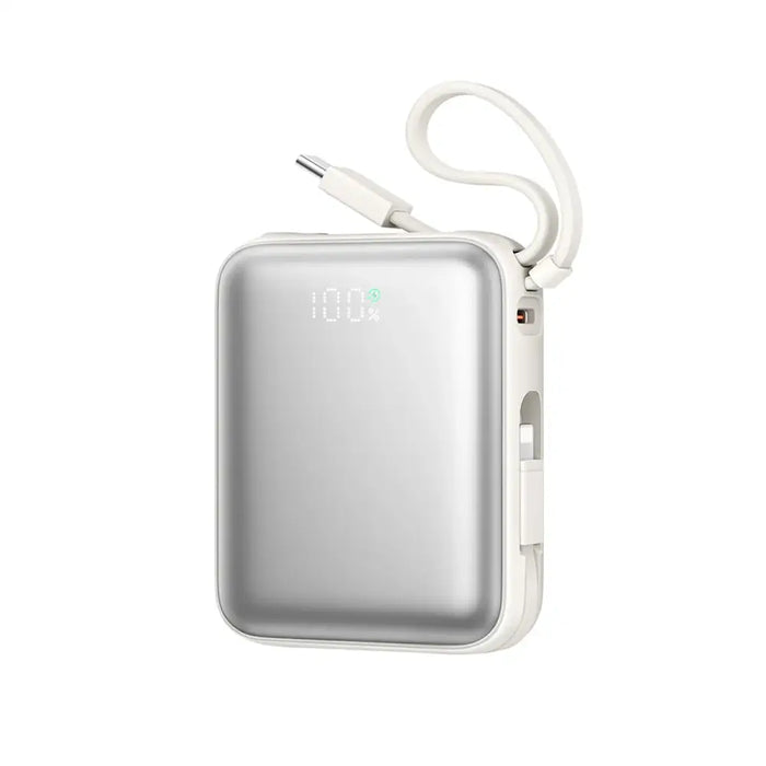 Joyroom JR-PBF27 10000mAh 22.5W Powerbank with Built-in USB-C and Lightning Cables - White - Powerbanks<<<HurtelXML