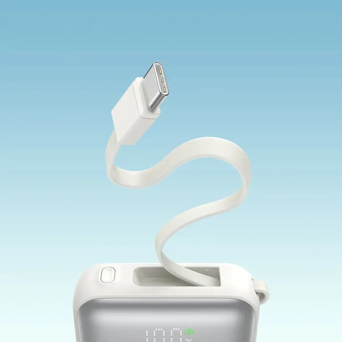 Joyroom JR-PBF27 10000mAh 22.5W Powerbank with Built-in USB-C and Lightning Cables - White - Powerbanks<<<HurtelXML