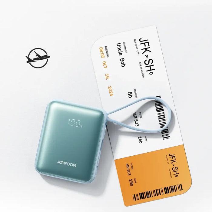 Joyroom JR-PBF27 22.5W 10000mAh Powerbank with Two Built-in Cables - Blue - Powerbanks<<<HurtelXML