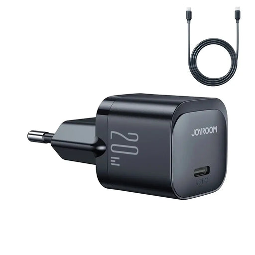Joyroom JR-TCF02 USB-C PD 20W wall charger + USB-C cable - black - Travel