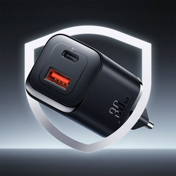 Joyroom JR-TCF08EU Speed Series 30W PD/QC/AFC/FCP fast wall charger - black - Cell phone USB charger<<<HurtelXML