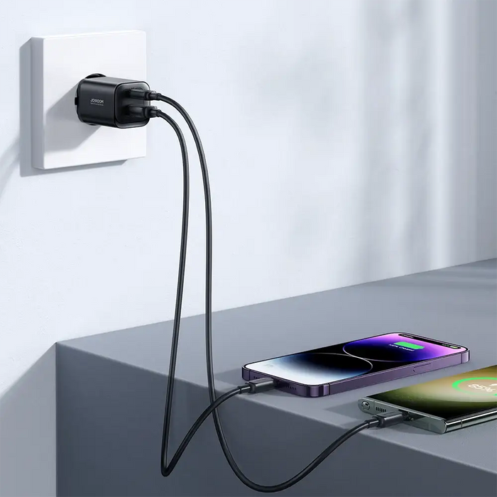 Joyroom JR-TCF08EU Speed Series 30W PD/QC/AFC/FCP fast wall charger - black - Cell phone USB charger<<<HurtelXML