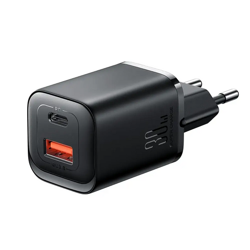 Joyroom JR-TCF08EU Speed Series 30W PD/QC/AFC/FCP fast wall charger - black - Cell phone USB charger<<<HurtelXML