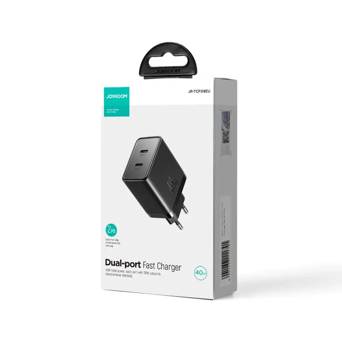 Joyroom JR-TCF09 fast charger 2x USB-C 40W - black - Cell phone USB charger<<<HurtelXML
