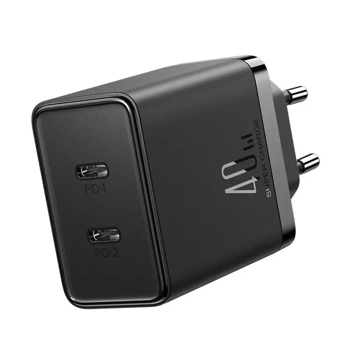 Joyroom JR-TCF09 fast charger 2x USB-C 40W - black - Cell phone USB charger<<<HurtelXML