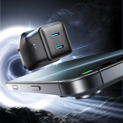 Joyroom JR-TCG17 45W 2 x USB-C wall charger (UK plug) - black - Cell phone USB charger<<<HurtelXML