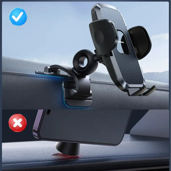 Joyroom JR-ZS259 clamp car holder with three adjustable legs - black - Uchwyty samochodowe z ładowarką Qi