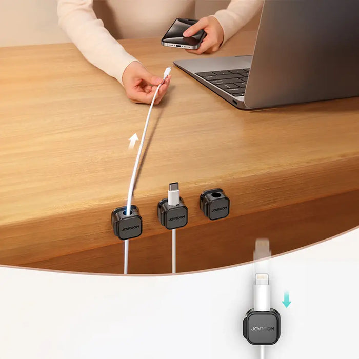 Joyroom JR-ZS368 magnetic cable organizer - black (3 pcs.) - Cable organizers<<<HurtelXML