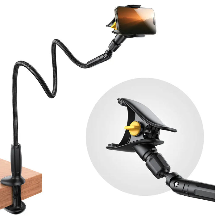 Joyroom JR-ZS389 holder with flexible arm for a desk phone - black - Cell phone holders<<<HurtelXML