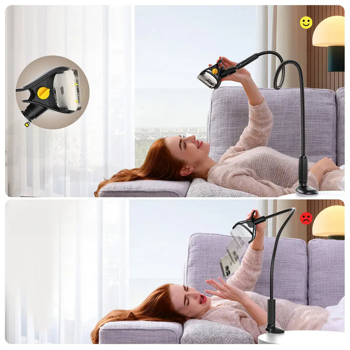 Joyroom JR-ZS389 holder with flexible arm for a desk phone - black - Cell phone holders<<<HurtelXML