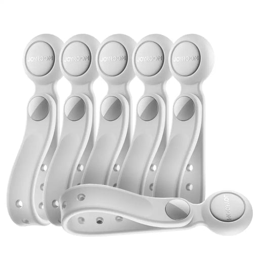 Joyroom JR-ZS422 Cable Organizer Silicone Headband with Magnet Set of 6 - White - Cable organizers<<<HurtelXML