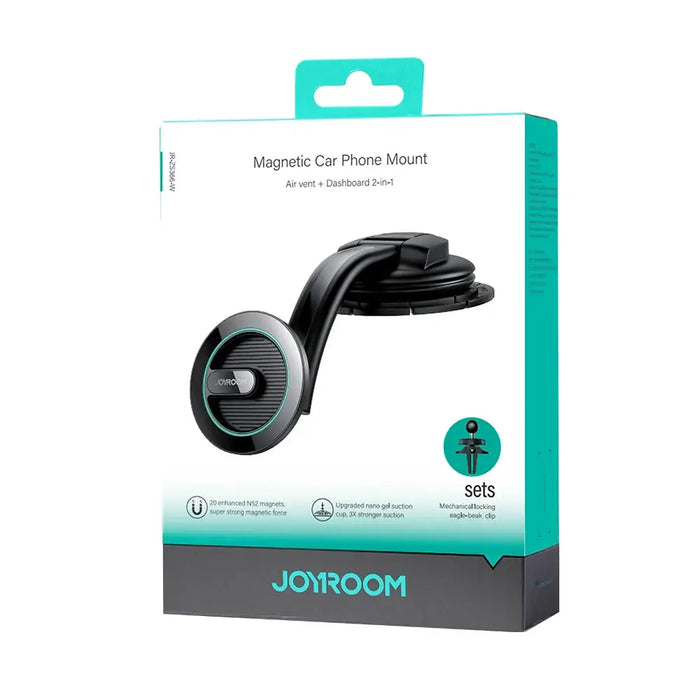 Joyroom magnetic car phone holder for cockpit dashboard black (JR-ZS366) - Cell phone holders<<<HurtelXML