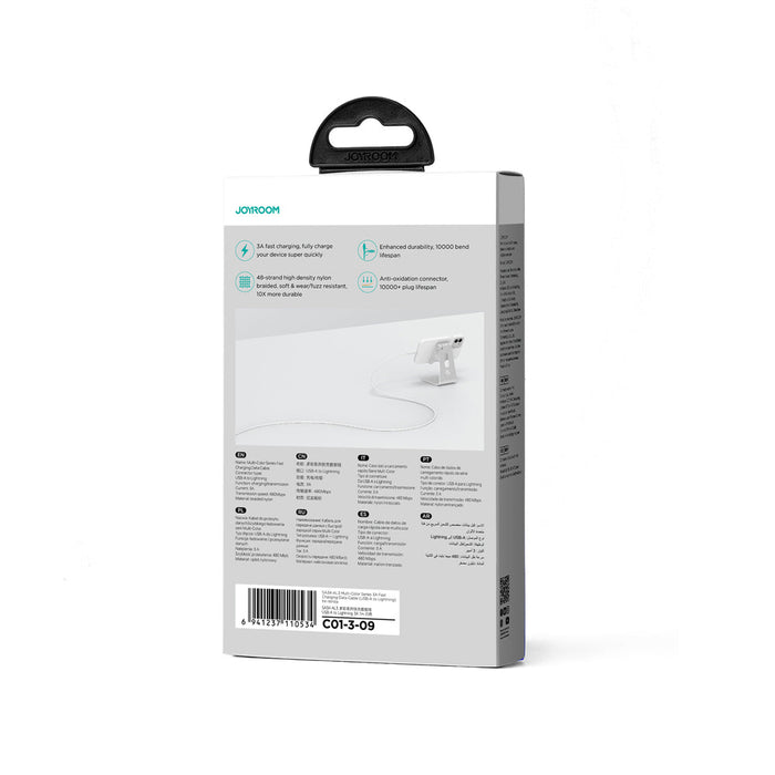 Joyroom Multi-Color Series S-A34 USB-A / Lightning 3A cable 1m - white - Cell phone cables<<<HurtelXML&&&Type-C