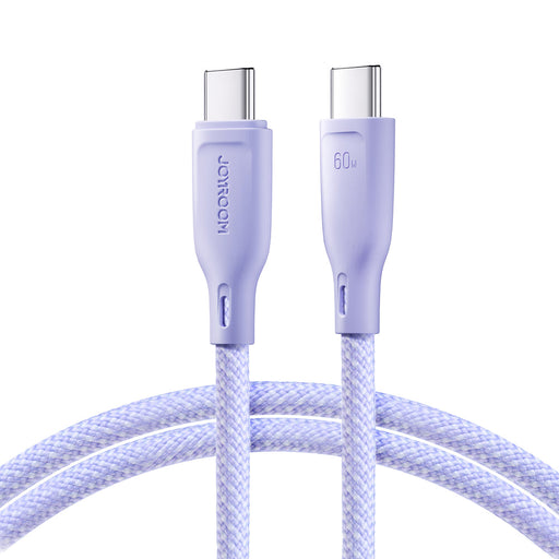 Joyroom Multi-Color Series S-A34 USB-C / USB-C PD 60W 1m Cable - Purple - Cell phone cables<<<HurtelXML&&&Type-C
