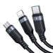 Joyroom Multi-Use Series S-A18 3in1 USB-A - Lightning / USB-C / micro USB cable 1.2m - black - Cell phone