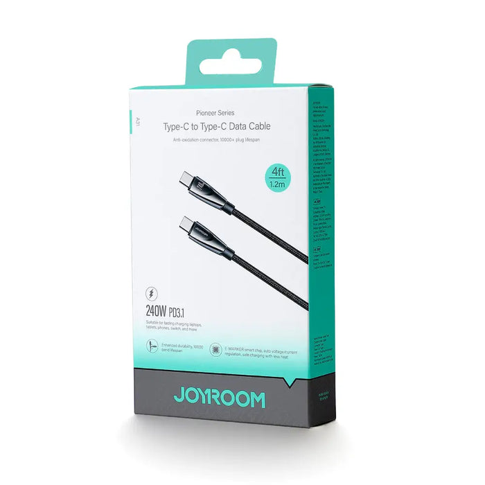 Joyroom Pioneer Series SA31-CC5 USB-C / USB-C 240W Cable 1.2m - Black - Cell phone cables<<<HurtelXML