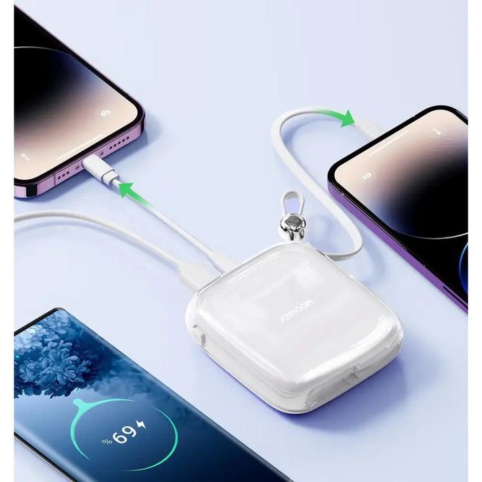 Joyroom powerbank 10000mAh Jelly Series 22.5W with built-in Lightning cable white (JR-L003) - Powerbanks<<<HurtelXML