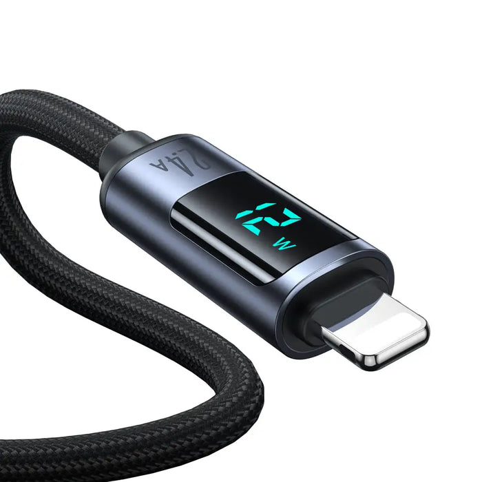 Joyroom Prism Series A16 Lightning / USB-A Cable 2.4A 1.2m with LED Display - Black - Cell phone cables<<<HurtelXML