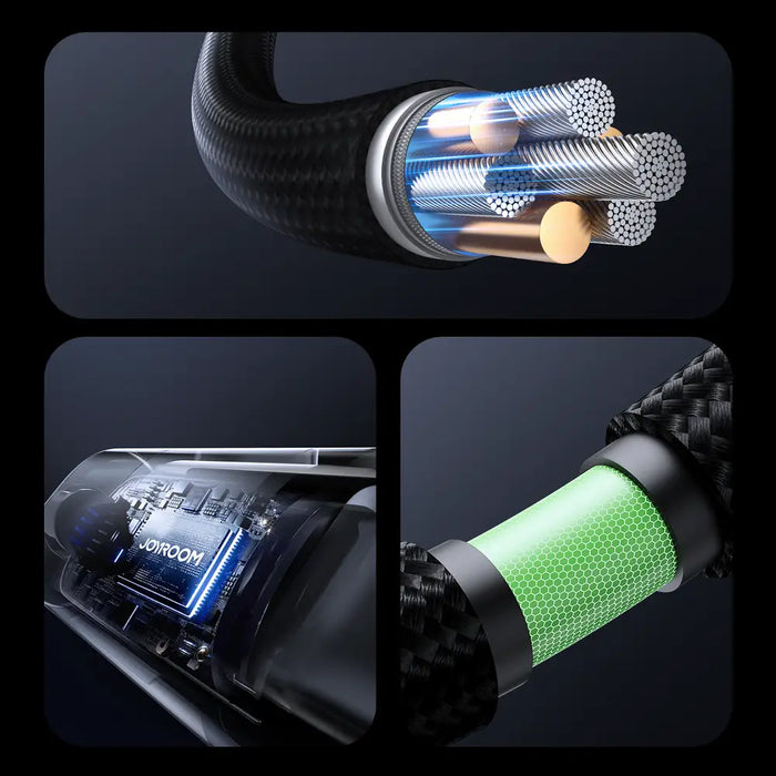Joyroom S-A16 Pro Prism Series 100W USB-C Cable - USB-C with Digital Display 1.2m - Black - Cell phone
