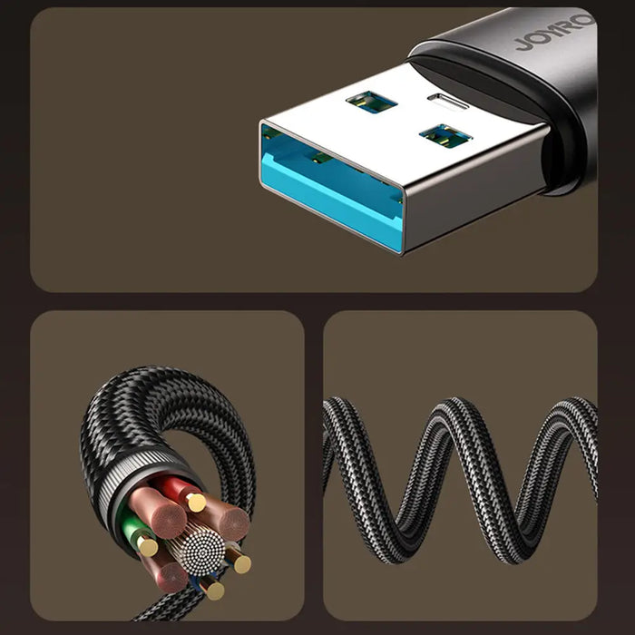 Joyroom S-A56 EnjoyX Series 90° USB-A - Lightning 3A cable 1.2m - black - Cell phone cables<<<HurtelXML