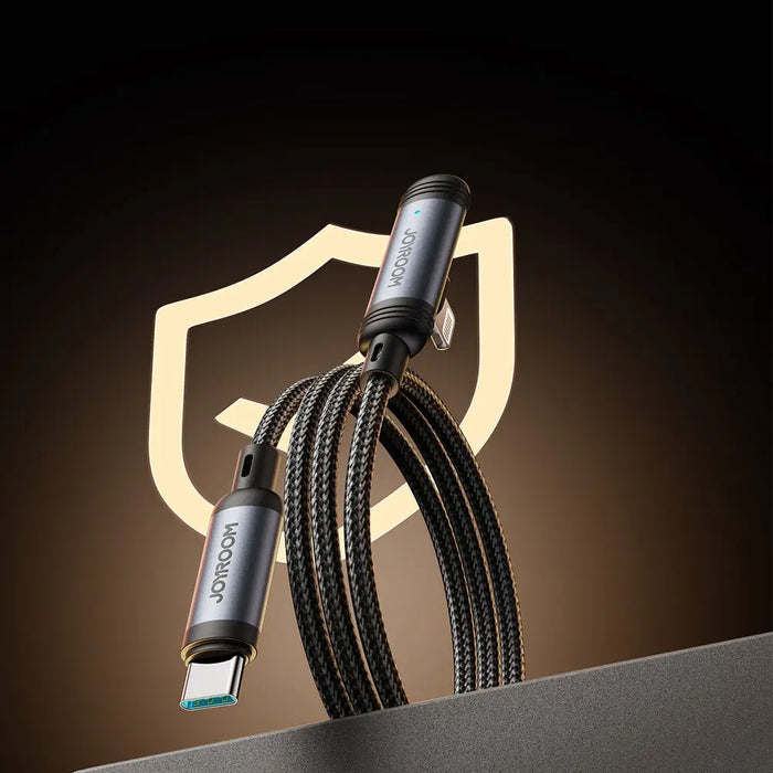 Joyroom S-A56 EnjoyX Series 90° USB-C - Lightning cable 30W 1.2m - black - Cell phone cables<<<HurtelXML