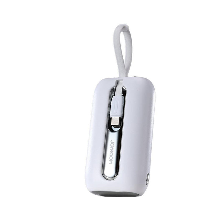 Joyroom mini powerbank 10000mAh Colorful Series 22.5W with 2 built-in USB C and Lightning cables white (JR-L012)