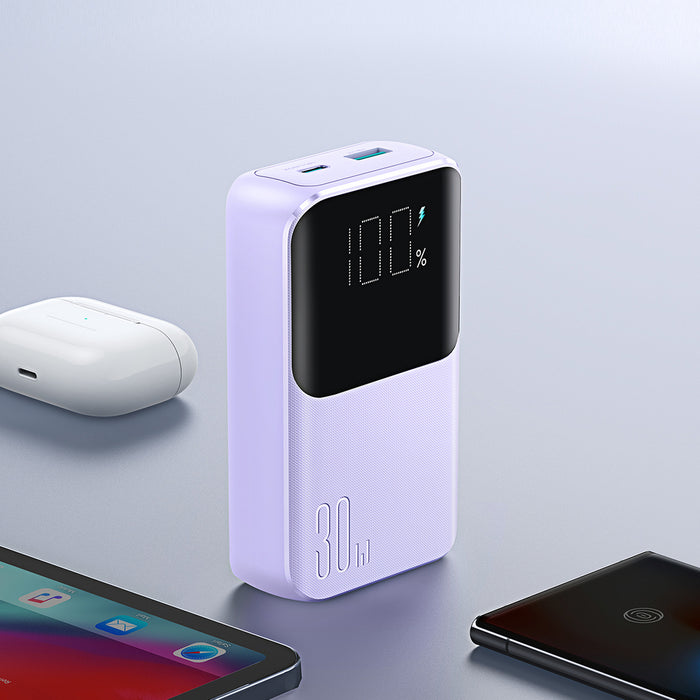 Joyroom JR-PBC06 mini power bank with built-in USB-C / Lightning cables 30W 10000mAh - purple