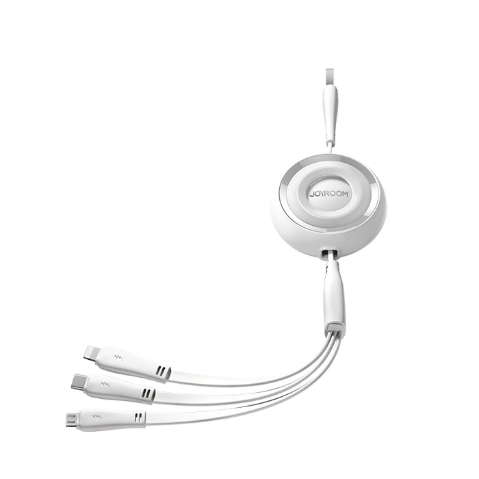 3in1 Joyroom Colorful USB to USB-C/Lightning/Micro USB cable 3.5A, 1m (white)