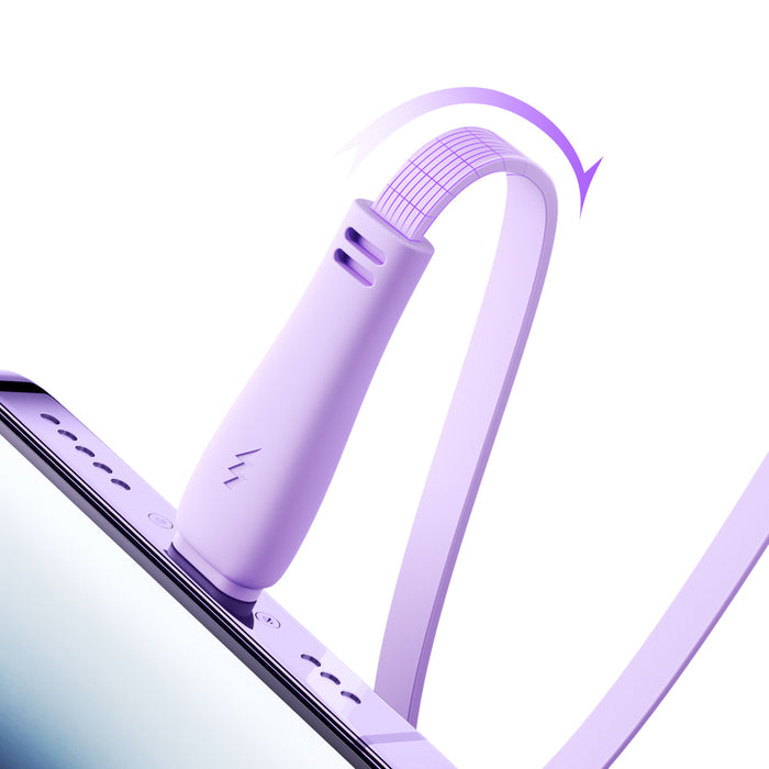 3in1 Joyroom Colorful USB to USB-C/Lightning/Micro USB cable 3.5A, 1m (purple)