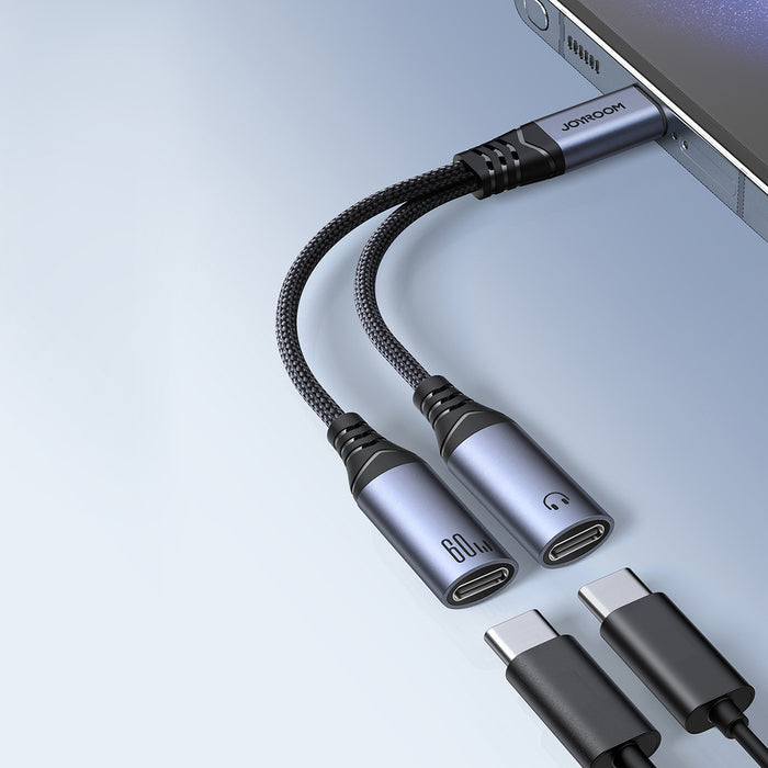 Joyroom SY-C03 USB-C to 2x USB-C 2in1 DAC adapter - black