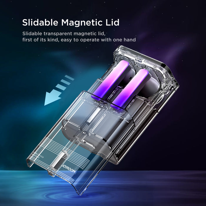 TWS Joyroom JR-TC1 IceLens Series wireless headphones with LED lights - white