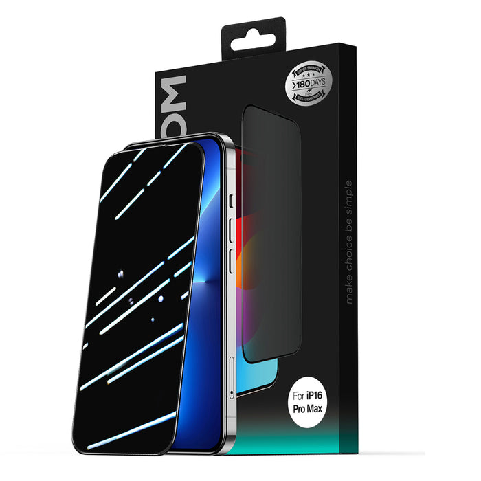 Joyroom JR-MLG0282 2.5D Dustproof Privacy Tempered Glass with Black Frame for iPhone 15 Plus/16 Plus