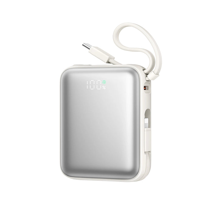 Joyroom JR-PBF27 10000mAh 22.5W Powerbank with Built-in USB-C and Lightning Cables - White