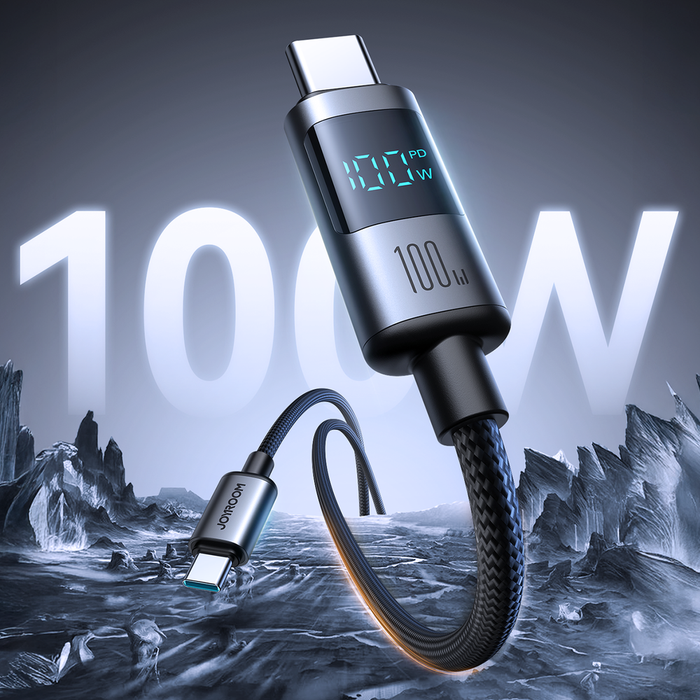 Joyroom S-A16 Pro Prism Series 100W USB-C Cable - USB-C with Digital Display 1.2m - Black
