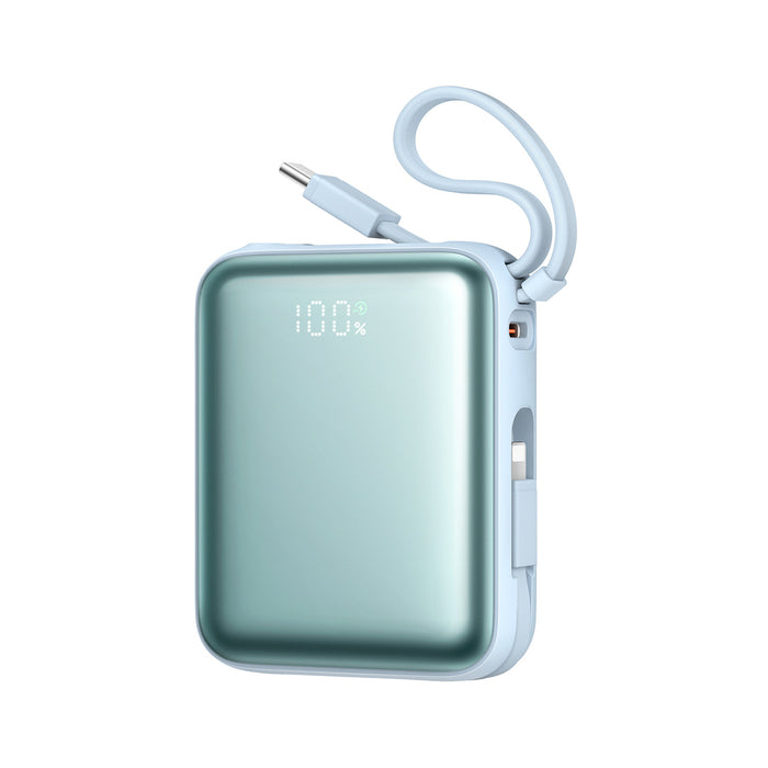 Joyroom JR-PBF27 22.5W 10000mAh Powerbank with Two Built-in Cables - Blue