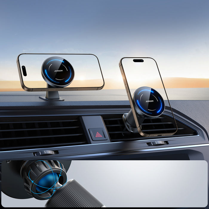 Joyroom JR-ZS502 MagSafe Compatible Car Holder with Wireless Charger for Air Vent/Dashboard - Black