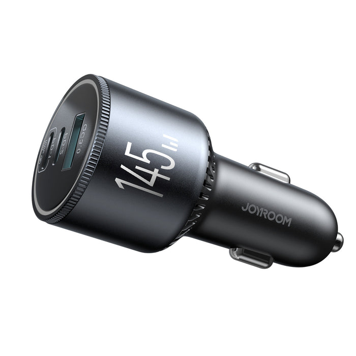 Joyroom JR-CCN07 145W Car Charger 2xUSB-C USB-A + 100W USB-C Cable - Dark Gray