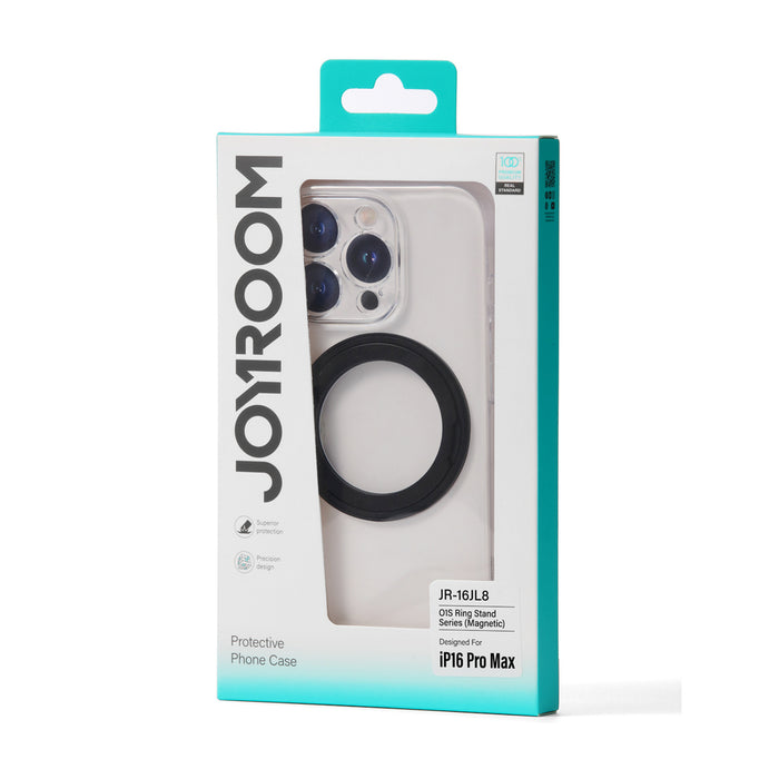 Joyroom JR-16JL6 iPhone 16 Pro Ultra-Thin MagSafe Compatible Case with 360° Ring Stand - Black