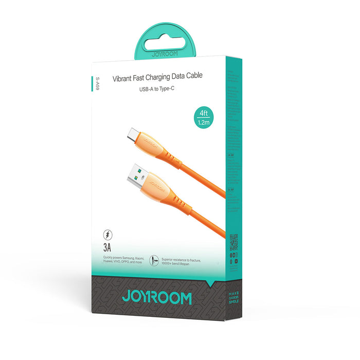 Joyroom S-A59 Vibrant Series 3A USB-A - USB-C Cable 1.2m - Orange