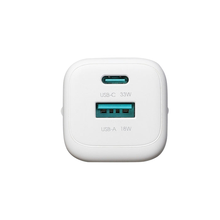 Joyroom JR-TG7 33W USB-A + USB-C wall charger with 30W USB-C - Lightning 1m cable - white